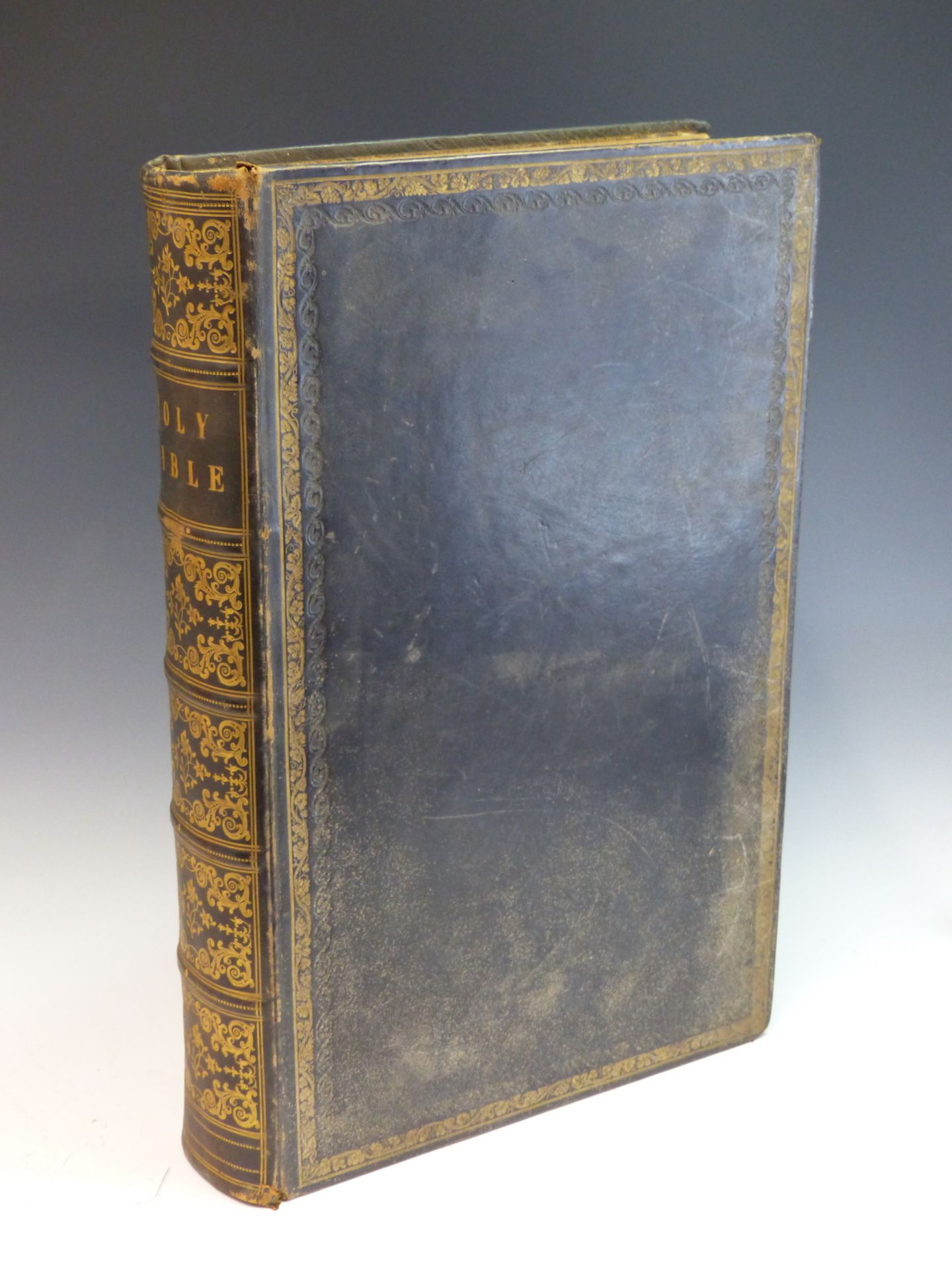 TWO ANTIQUE FAMILY BIBLES, ONE DATED 1819, THE SECOND WITH DECORATIVE EMBOSSED BINDING AND BRASS - Image 2 of 8