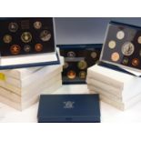 COINS- SEVENTEEN UN-CIRCULATED PROOF COIN YEAR PACKS 1981 PLUS 1983- 1999. ROYAL MINT.
