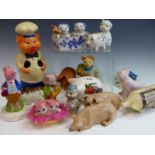 AN EXTENSIVE COLLECTION OF VINTAGE PIG ORNAMENTS INCLUDING MONEY BANKS.