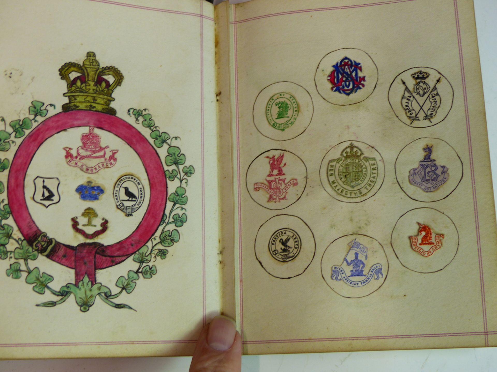 TWO VICTORIAN ALBUMS CONTAINING NUMEROUS CRESTS AND MONOGRAMS FROM LETTER HEADS ETC. - Image 9 of 9