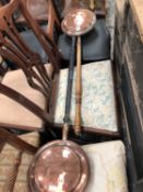 TWO VICTORIAN COPPER WARMING PANS