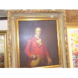 L REDBURN (20th CENTURY) IMPRESSIVELY FRAMED PICTURE PORTRAIT OF A GEORGIAN MILITARY FIGURE. 60 x