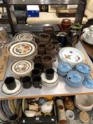 DENBY, LANGLEY WARE AND RELATED PLATES, TEA AND COFFEE WARES