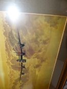 TWO PRINTS OF WWII ERA AIRCRAFT TOGETHER WITH VARIOUS PRINTS (6)