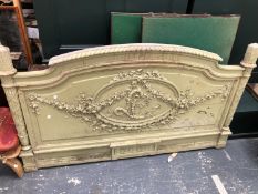 A FRENCH PAINTED HEAD BOARD