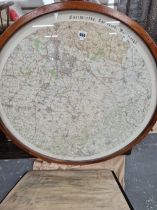 A FRAMED MAP OF WARBOROUGH AND SURROUNDING AREA.