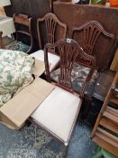 VARIOUS 19th CENTURY DINING CHAIRS.