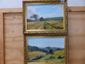 ALAN TINSEY 20thC TWO OILS ON CANVAS OF RURAL LANDSCAPES