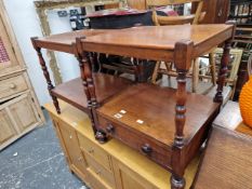 TWO MAHOGANY TWO TIER STANDS