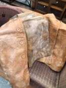TWO MILITARY WAR TIME LEATHER JERKINS