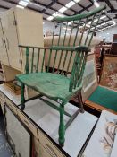 AN 18th CENTURY COUNTRY MADE STICK BACK CHAIR