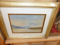 W MOORE 19thC LOCH SUNART WATERCOLOUR 22cm x 34cm TOGETHER WITH A MAP OF MERIONETHSHIRE AND A MAP OF