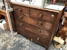 A GEORGIAN MAHOGANY CHEST OF DRAWERS