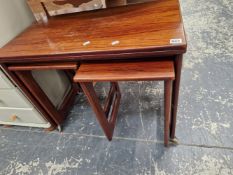 A RETRO ROSEWOOD NEST OF TABLES
