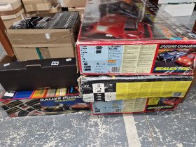 FOUR BOXED SCALEXTRIC SETS AND OTHER ACCESSORIES