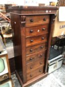 A VICTORIAN ROSEWOOD LARGE WELLINGTON CHEST