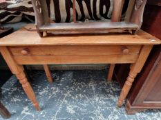 A LATE VICTORIAN PINE SIDE TABLE