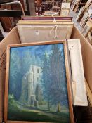 A QUANTITY OF VARIOUS PAINTINGS, PRINTS AND FRAMES