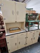 A MID CENTURY RETRO ALLOY KITCHEN DRESSER AND CABINET BY HOUSE PROUD