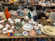 ROYAL STAFFORD AND OTHER TEA WARES, WOODS FISH PRINTED PLATES, COCTEAU PLATES, GREEN JASPER WARES, A