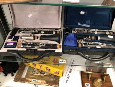 TWO VINTAGE BUFFET CLARINETS.