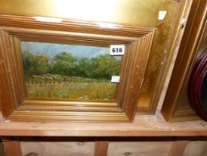 OIL ON CANVAS OF SHEEP GRAZING TOGETHER WITH TWO WATERCOLOUR BY DIFFERENT HANDS, ALL UNSIGNED (3)