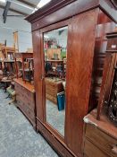 AN EDWARDIAN INLAID WARDROBE