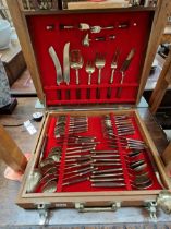 A CASED CUTLERY SET.