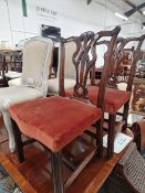 A PAIR OF ANTIQUE MAHOGANY DINING CHAIRS