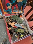 A BOX OF ACTION MAN FIGURES AND ACCESSORIES.