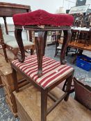 A VICTORIAN DRESSING STOOL AND ONE OTHER
