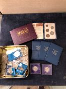 A COLLECTION OF COMMEMORATIVE CROWNS, COINS SETS ETC.