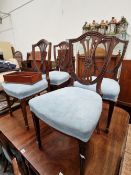 A SET OF SIX SHIELD BACK CHAIRS