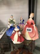 SIX DOULTON SMALL FIGURINES.