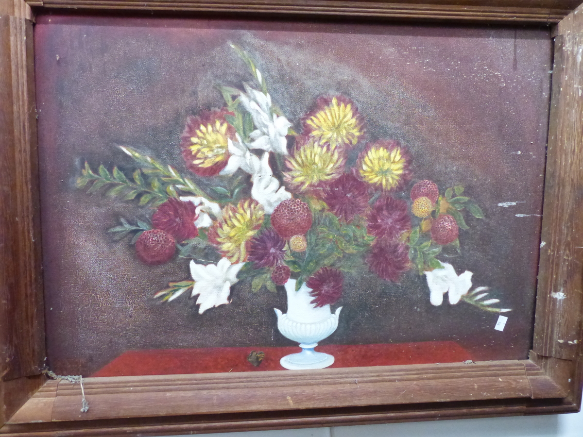 TWO OILS ON BOARD OF STILL LIFE FLOWERS, SIGNED GITK AUGUST 71 AND UNSIGNED. 57 x 81cms - Image 2 of 2