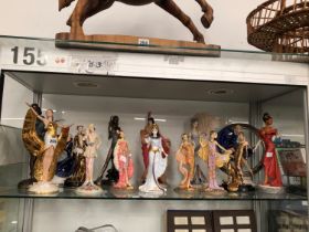 A COLLECTION OF FIFTEEN FIGURES OF GLAMOROUS LADIES BY LEONARDO, DOULTON, COALPORT AND OTHERS