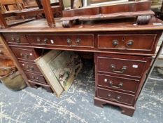 AN ANTIQUE STYLE PEDESTAL DESK