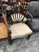 TWO ANTIQUE SHIELD BACK CHAIRS