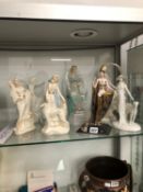 NINE DOULTON, WORCESTER AND OTHER GLAMOROUS FEMALE FIGURINES
