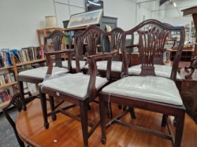 A SET OF SIX GEORGIAN STYLE DINING CHAIRS