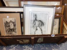 JO TAYLOR 20thC SIGNED ETCHING THE YOUNGSTER TOGETHER WITH VARIOUS FRAMED AND UNFRAMED ETCHINGS