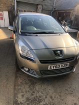 A 60 PLATE PEUGEOT 5008 SPORT 1.6 DIESEL. MOT UNTIL DECEMBER 2023. TWO KEYS. LOG BOOK. APPROX