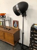 A RETRO SUPERCHARGER HAIR DRYER ON ADJUSTABLE STAND