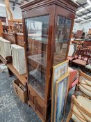 A MAHOGANY DISPLAY CABINET