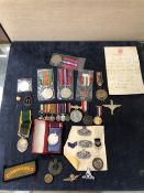 A SET OF BRITISH MILITARY MINIATURE MEDALS TO INCLUDE, INDIA AND CYPRUS. FIVE FURTHER FULL SIZE