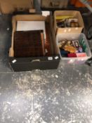 VARIOUS DESK BLOTTER, VINTAGE PACKS OF PLAYING CARDS, WHIST MARKERS, A DOLLS PRAM ETC.