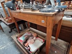 A VINTAGE DOUBLE CHILDS SCHOOL DESK