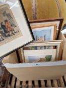 A COLLECTION OF VARIOUS WATERCOLOUR AND PRINTS ETC.