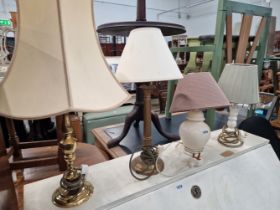 FOUR TABLE LAMPS.