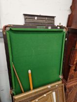 A SMALL SNOOKER TABLE.